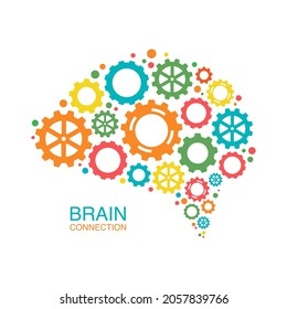 Colorful creative concept of the human brain, vector illustration
