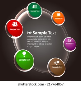 colorful creative design modern template for business internet website ,computer graphic , text box. button, Cycle.