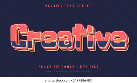 Colorful Creative Editable Text Effect Design . Effect Saved in Graphic Style