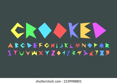 Colorful creative font. Trendy english alphabet. Funky latin letters and numerals. Vibrant design.