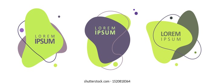 Colorful creative frames for advertising text. Set of liquid gradient color shapes. Graphic concept for your design