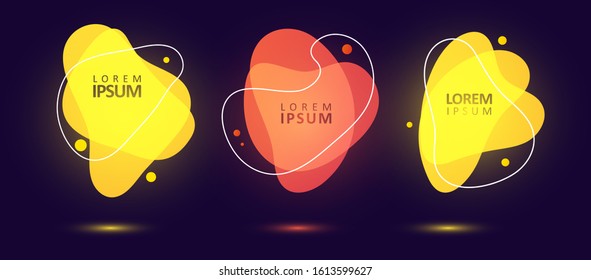 Colorful creative frames for advertising text. Abstract banner with liquid shapes. Graphic concept for your design