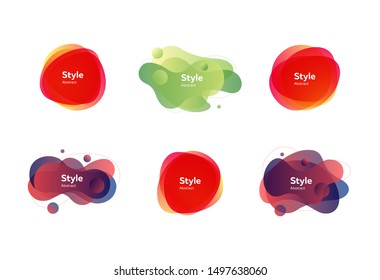 Colorful creative frames. Dynamical colored forms and line. Gradient banners with flowing liquid shapes. Template for design of logo, placard or banner. Vector illustration