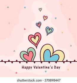 Colorful creative hearts decorated beautiful greeting card design for Happy Valentine's Day celebration.