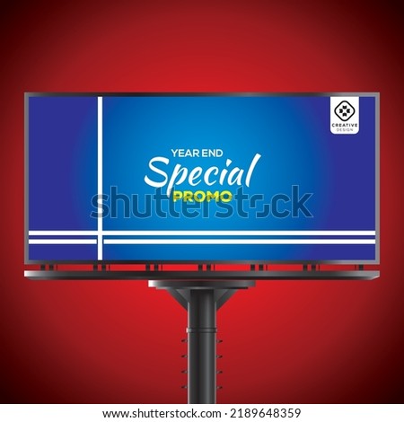 colorful creative hoarding template design blue color gradient and white lines 