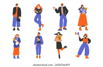 Colorful and Creative Illustrations Featuring Trendy Characters in Various Unique Outfits