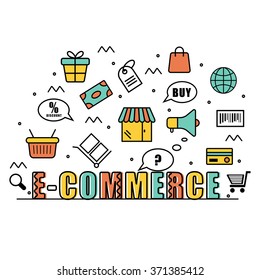 Colorful creative Infographic elements for Online E-Commerce Business concept.