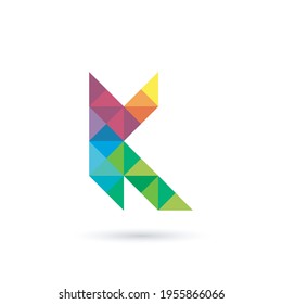 Colorful, Creative K letter logo design vector template