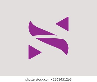 Colorida Carta Creativa Diseño Corte de Logotipo Letra S.S Ilustración de Vector de Diseño de Icono de Letra S.S.