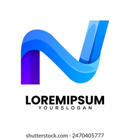 Colorful creative letter N icon logo design