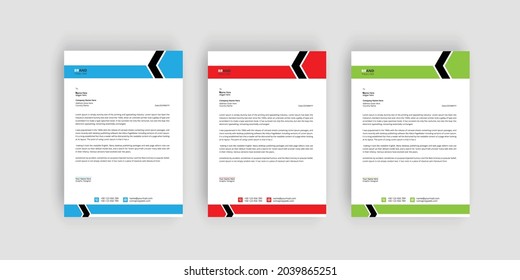 colorful creative letterhead design template