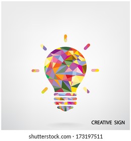 Colorful creative light bulb idea concept background design for poster flyer cover brochure ,business idea ,abstract background.vector illustration