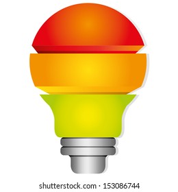 colorful creative light bulb, creative thinking concept diagram, three topics diagram