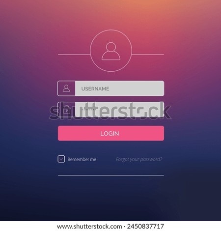 Colorful creative login form vector design in eps 10