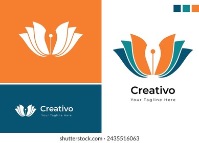 Diseño de logotipo creativo colorido Vector