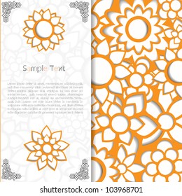 Colorful creative modern abstract editable vector text box with spring flower pattern