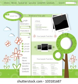 Colorful creative modern abstract spring vector website design with flowers