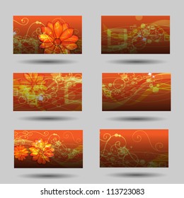 Colorful creative modern abstract vector business card with flower