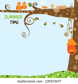 Colorful creative modern abstract vector nature background for kids