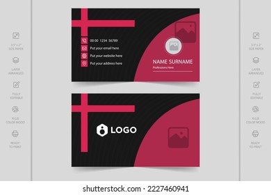 Colorful creative modern horizontal professional minimal company business card design