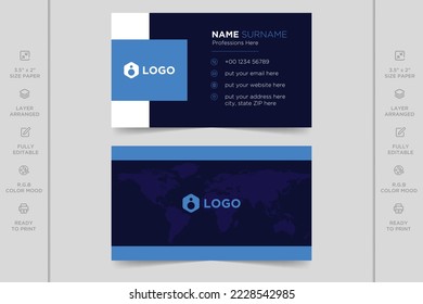 Colorful creative modern horizontal professional minimal company business card design