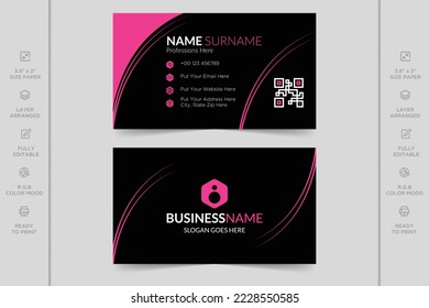 Colorido creativo moderno horizontal profesional minimalista diseño de tarjetas de empresa