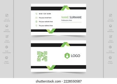 Colorful creative modern horizontal professional minimal company business card design