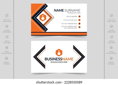 Colorful creative modern horizontal professional minimal company business card design