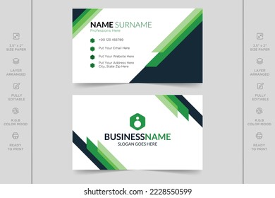 Colorful creative modern horizontal professional minimal company business card design