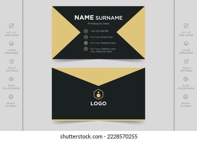 Colorful creative modern horizontal professional company business card design. Visiting card design.