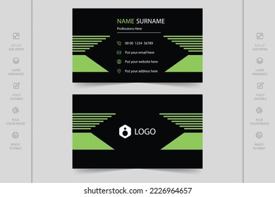 Colorful creative modern luxury horizontal professional minimal company business card design
