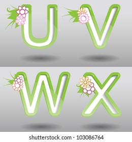 Colorful creative modern nature abstract vector 3d abc  type