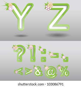Colorful creative modern nature abstract vector 3d abc  type