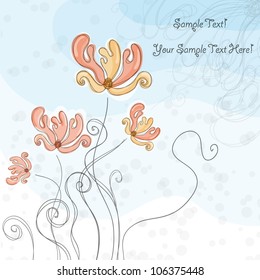 Colorful creative nature abstract modern vector background with spring flower pattern