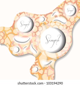 Colorful creative nature modern abstract vector web design speech bubbles with spring flower pattern