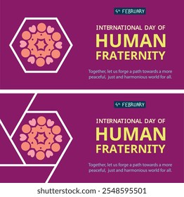 COLORFUL AND CREATIVE NEW DESIGN INTERNATIONAL DAY OF FRATERNITY BANNER, POSTER, FLYER BACKGROUND VECTOR GRAPHICS ILLUSTRATOR DESIGN