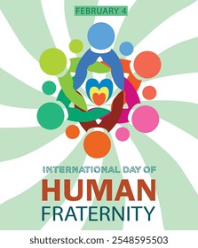 COLORFUL AND CREATIVE NEW DESIGN INTERNATIONAL DAY OF FRATERNITY BANNER, POSTER, FLYER BACKGROUND VECTOR GRAPHICS ILLUSTRATOR DESIGN