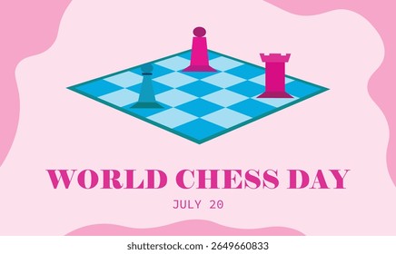 COLORFUL AND CREATIVE NEW DESIGN WORLD CHESS DAY SOCIAL MEDIA POST, COVER, BANNER, FLYER, LEAFLET, TEMPLATE, BACKGROUND GRAPHICS ILLUSTRATOR VECTOR