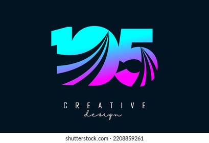 Colorful  Creative number 105 logo with leading lines and road concept design. Letter with geometric design. Vector Illustration with number.