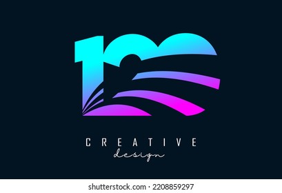 Colorful  Creative number 120 logo with leading lines and road concept design. Letter with geometric design. Vector Illustration with number.