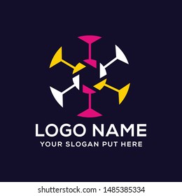 Colorful creative photographic logo vector design template 