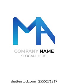 Colorful Creative professional ma shape logo template