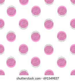Colorful creative seamless pattern with circles. Vector illustration