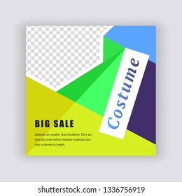 Colorful Creative Social Media banner Template. Promotional web banner for social media. Elegant sale and discount promo - Vector.
