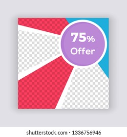 Colorful Creative Social Media banner Template. Promotional web banner for social media. Elegant sale and discount promo - Vector.