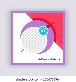 Colorful Creative Social Media banner Template. Promotional web banner for social media. Elegant sale and discount promo - Vector.