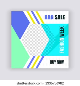 Colorful Creative Social Media banner Template. Promotional web banner for social media. Elegant sale and discount promo - Vector.