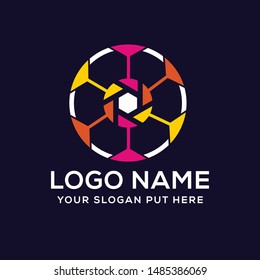 Colorful creative sports photographic logo vector design template