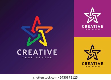 Diseño de logotipo de estrella creativa colorida