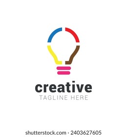 colorido logo creativo de la plantilla de diseño de lámparas de tema.